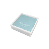 White Scalloped Beverage Napkin Box