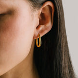Midi Paperclip Hoop Earrings | Silver Hoops | Gold Hoops