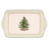 Spode Christmas Tree Polka Dot Dessert Tray