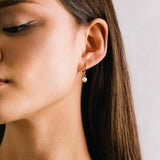 Amari Pearl Huggie Earrings | Hoop Earrings | Gold Hoops