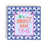 Mahjong "It's About Bam Time" Blue Tile Bev Napkin