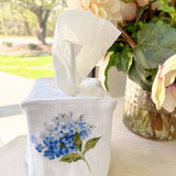 Blue Hydrangea Linen Tissue Box Cover