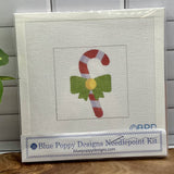 Candy Cane with Green Bow Needlepoint Kit