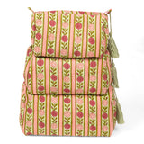 Vintage Floral Stripes Makeup Bag - Pink