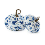 Falling For Blue Toile Pumpkins