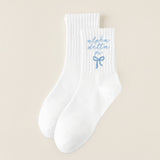 Sorority Embroidered Crew Socks