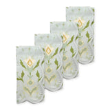 Petal Garden Aqua Scalloped Dinner Napkins