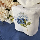 Blue Hydrangea Linen Tissue Box Cover