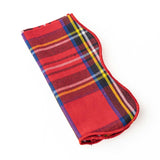 Red Plaid Scalloped Dinner Napkin
