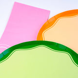 Orange Color Block Dinner Paper Plates