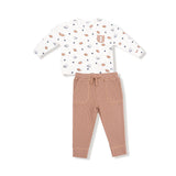 Footballs and Stars Drop Sleeve Shirt with Pocket and Jogger