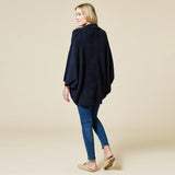 Black Solid Marshmallow Shrug