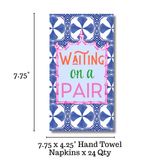 Mahjong Blue Tile "Waiting on a Pair" Guest Napkins