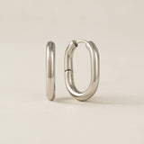 Midi Paperclip Hoop Earrings | Silver Hoops | Gold Hoops