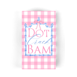 Mahjong Pink Plaid "Dot Crack Bam" Guest Napkins 3-ply