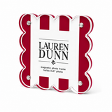 Red and White Striped Gameday Scalloped Acrylic Frame