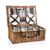 Newbury Basket Navy Blue & Burgundy Plaid Pattern