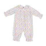 Fall Fruit Floral Smocked L/S Romper w/ Peter Pan Collar
