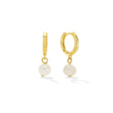 Amari Pearl Huggie Earrings | Hoop Earrings | Gold Hoops