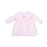 Stripes With Sibling Embroidery Organic Cotton Jersey Big Sis L/S Play Dress
