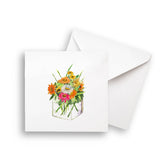 Square Vase with Flowers