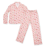 Vintage Reindeer & Santa Pink Adult PJs