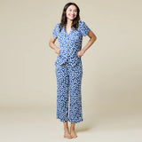 indigo Aria-Slim Notch Collar Capri PJ Set