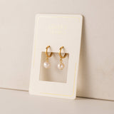 Amari Pearl Huggie Earrings | Hoop Earrings | Gold Hoops