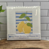 Two Lemons on Blue Stripes Needlepoint Kit