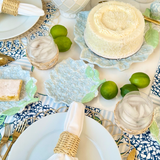 Hydrangea Stem Embroidered Dinner Napkin
