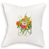 Square Vase with Flowers