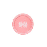 Mini Emily Hall's OK Let's Mahj Rosy Pink Jasperware Dessert Paper Plate - 10 pack
