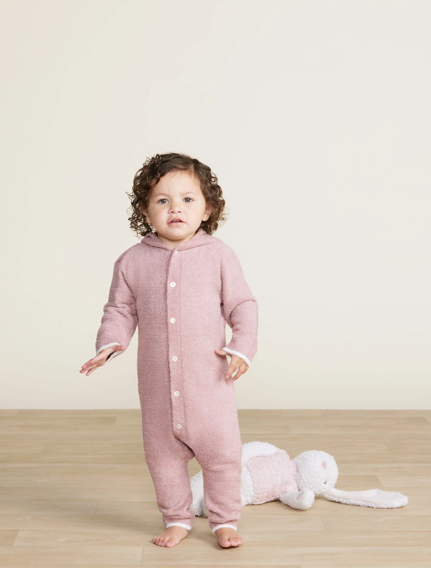 Cozychic Light Hooded Teaberry/Pearl Onesie