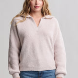 CC Dolman Sleeve Collare Pullover Stone