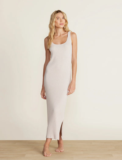 CozyChic Ultra Lite Ribbed Square Neck Dress Bisque