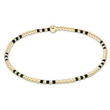 Gameday Hope Joy Pattern 2mm Bead Bracelet Onyx