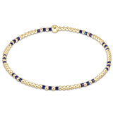 Hope Joy Pattern 2mm Bracelet Blue Metallic