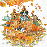Autumn Dogs Bev Napkin