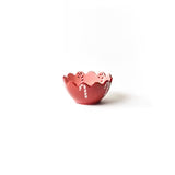 Red Candy Cane Scallop Dipping Bowl