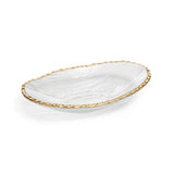 Clear Textured Bowl Gold Rim