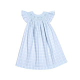 Casey Blue Plaids Pima Hand Smocked Dress