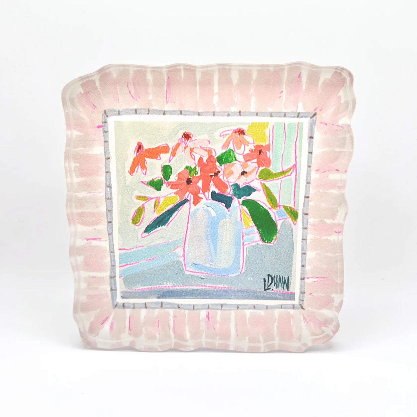 Lauren Dunn Coral Pop Acrylic Block