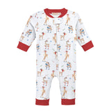 Santa's Friends Printed Zipped Coverall