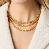 Gold Cobblestone Link Necklace