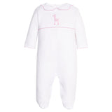 Pink Giraffe Crochet Footie