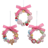 Candy Wreath W/Bow Ornament