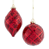 Striped Red Ball/Onion Ornament