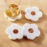 Marble & Wood Flower Coaster