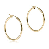 Round Gold 1.25" Post Hoop Smooth