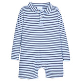 Long Sleeve Peter Pan Polo Romper Winslow Stripe
